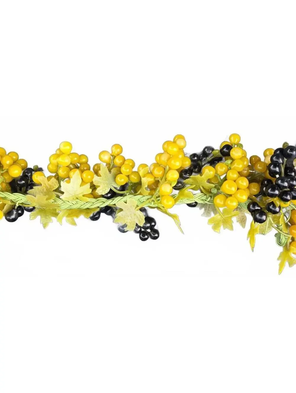 Vintage Artificial Grape Garland Swag Green Purple Grapes Fruit Leaves Vine